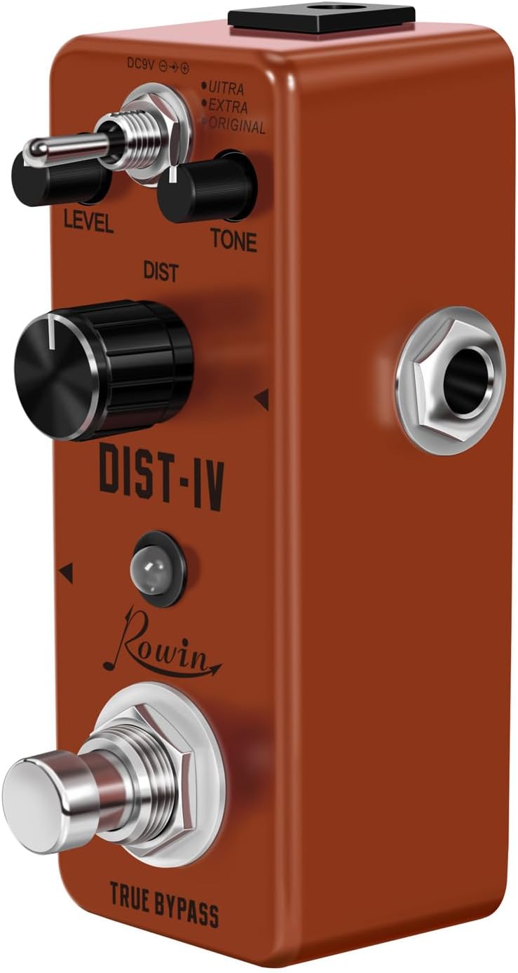 IOppWin Compact High-Gain Distortion Guitar Pedal - Rowin Ultra Dist with Original/Extra/Ultra Modes, True Bypass, Metal Shell for Beginners - Versatile Tube-Like Drive from Classic Rock to Modern Metal - Image 3
